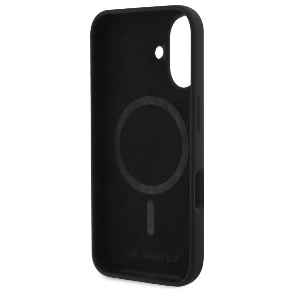 Karl Lagerfeld KLHMP16SSKCHTCK Apple iPhone 16 hardcase Silicone Karl&Choupette Heads MagSafe black