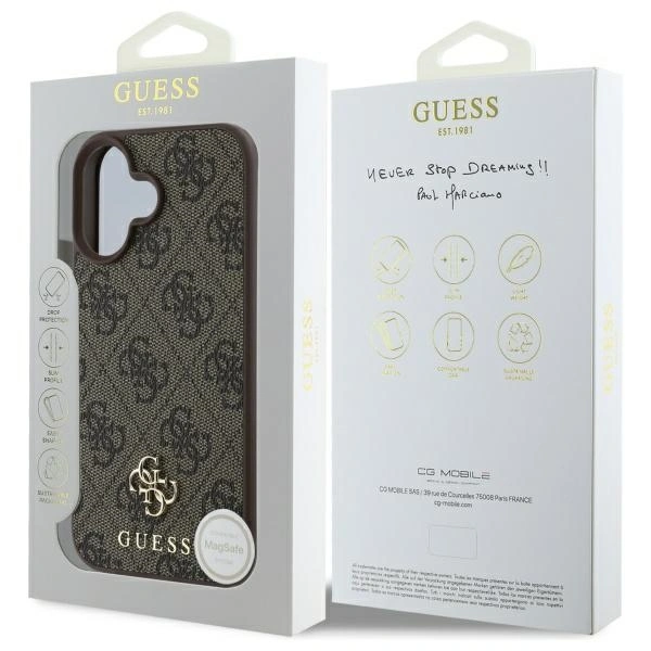 Guess GUHMP16SP4SM4MW Apple iPhone 16 hardcase 4G Small Classic MagSafe brown