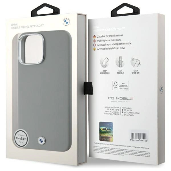 BMW BMHMP16X23PUFWG Apple iPhone 16 Pro Max hardcase Sign Full Wrapped Metal MagSafe grey