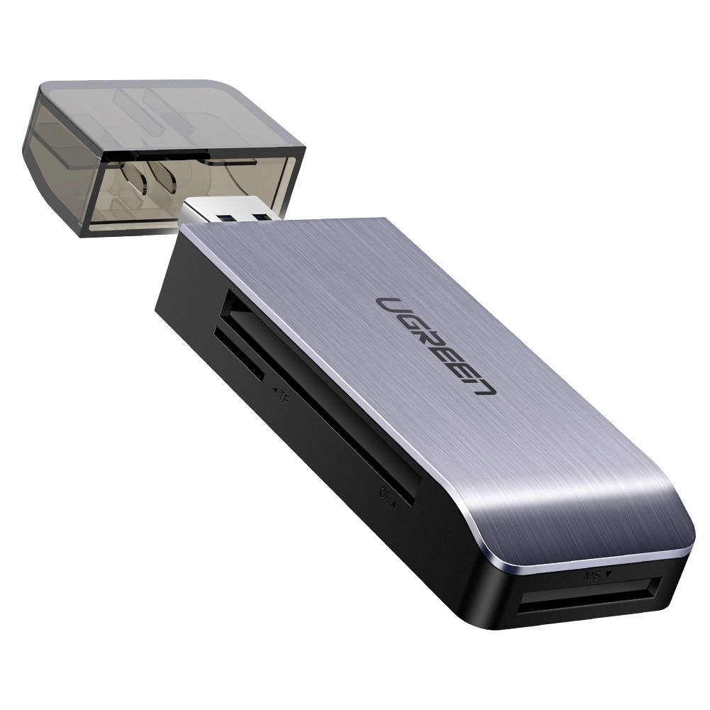 UGREEN USB Adapter 4 in1 card reader SD + microSD (silver)
