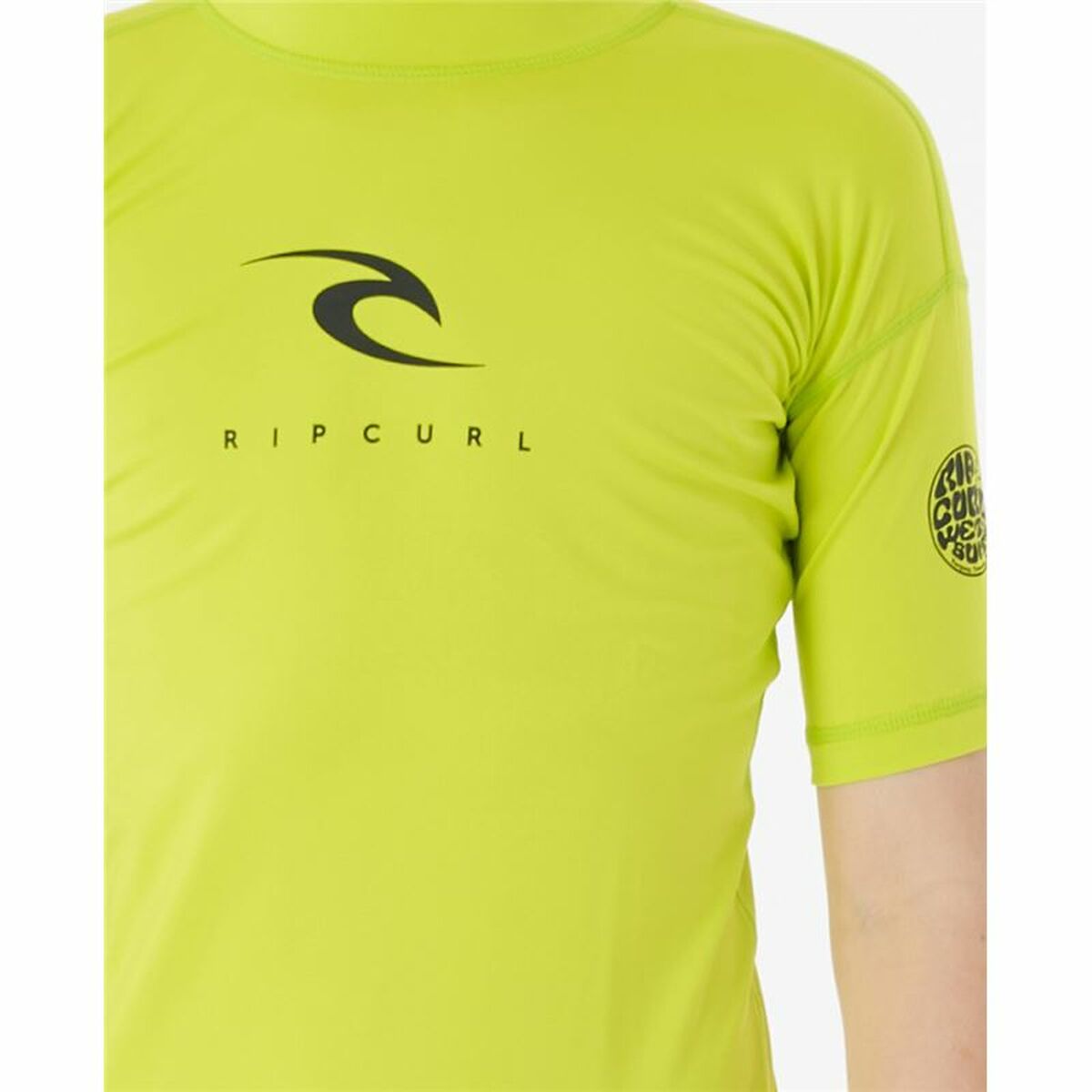 T-shirt Rip Curl Corps S/S Rash Yellow Surf Lycra