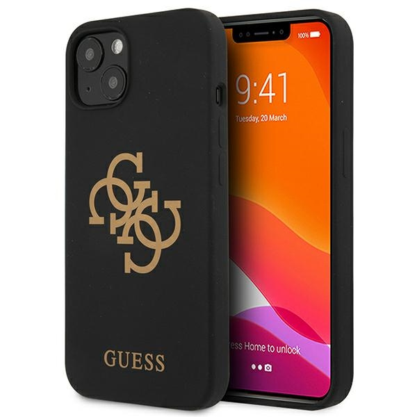 Guess GUHCP13SLS4GGBK Apple iPhone 13 mini black hard case Silicone 4G Logo