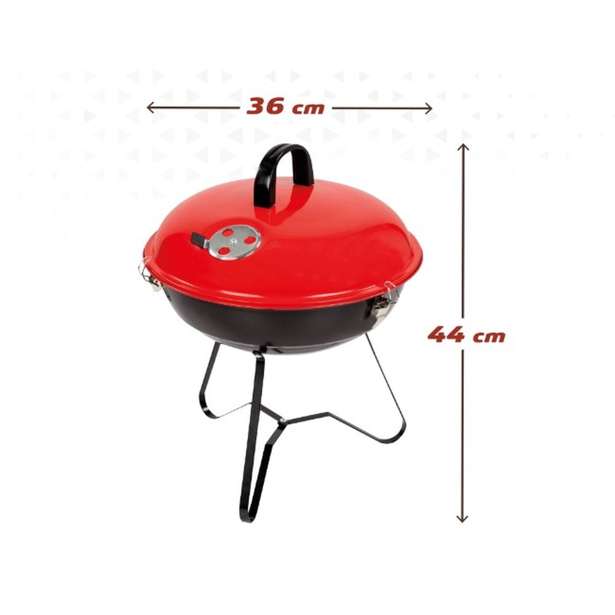 Barbecue Portable Aktive Red 36 x 44 x 36 cm Ø 36 cm Enamelled Metal