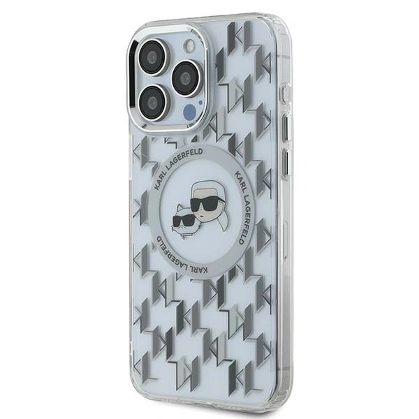 Karl Lagerfeld KLHMP15LHMCKMHT Apple iPhone 15 Pro IML Monogram Karl&Choupette Head MagSafe transparent