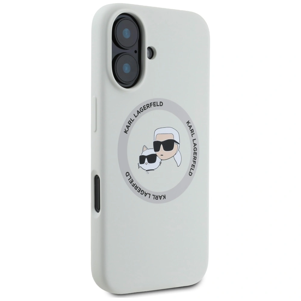 Karl Lagerfeld Silicone Double Heads And Circle MagSafe Apple iPhone 16 beige
