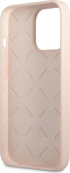 Guess GUHCP13XSLTGP Apple iPhone 13 Pro Max pink hardcase Silicone Triangle