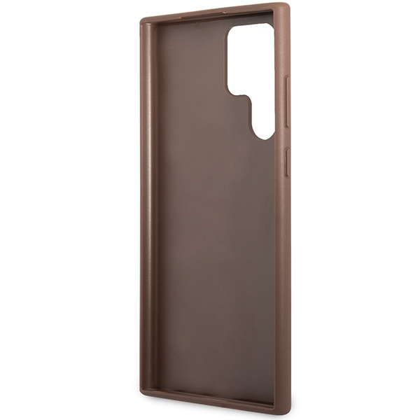 Guess GUHCS23LG4GFBR Samsung Galaxy S23 Ultra brown hard case 4G Metal Gold Logo