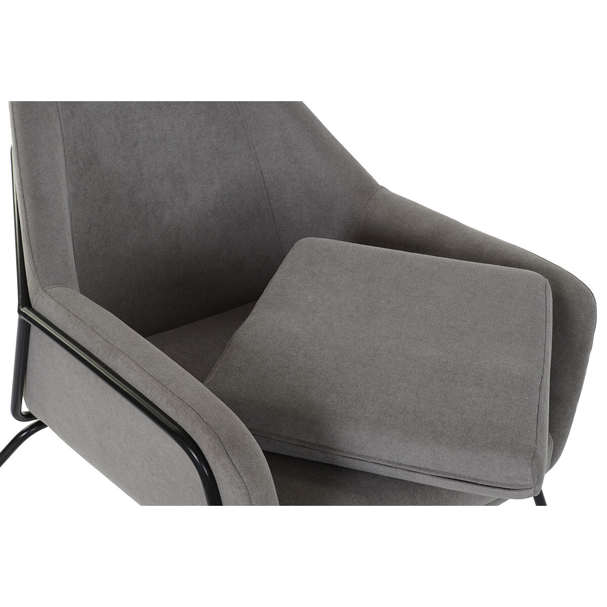 Armchair DKD Home Decor 75 x 76 x 82 cm Black Grey Metal