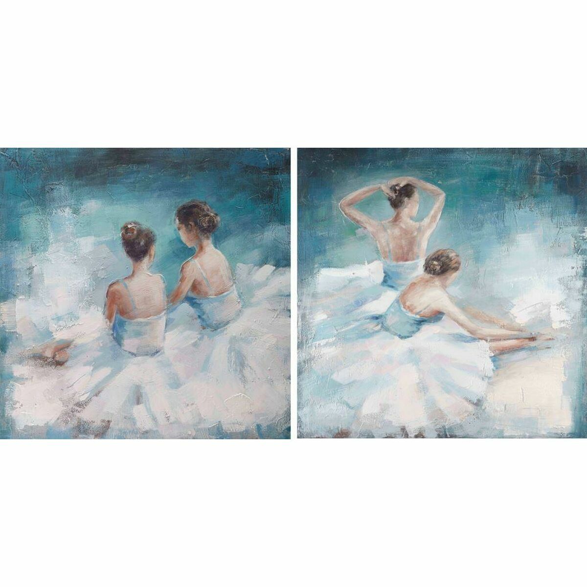 Painting DKD Home Decor 100 x 3,5 x 100 cm Ballet Dancer Romantic (2 Units)