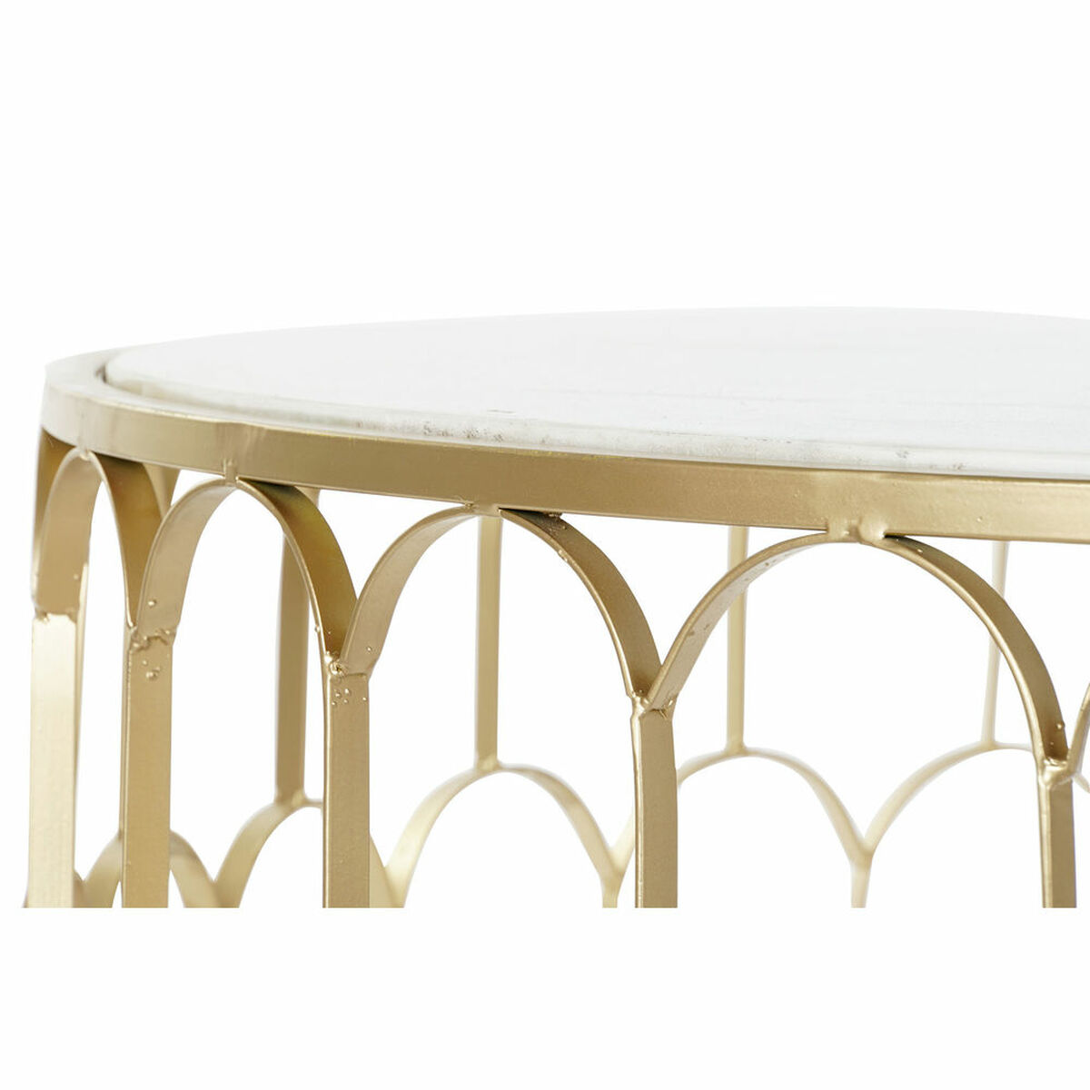Side table DKD Home Decor 8424001823222 87 x 87 x 51,5 cm Golden Aluminium White Marble Iron