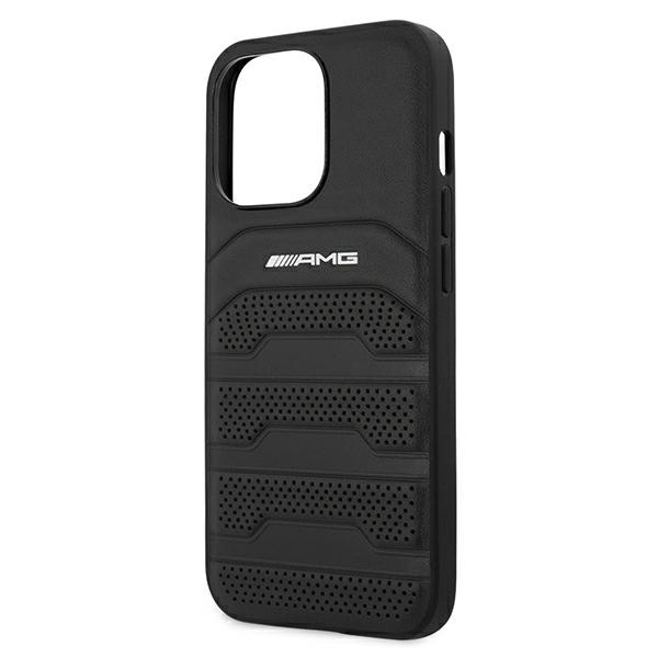 Mercedes AMG AMHCP13LGSEBK Apple iPhone 13 Pro black hardcase Leather Debossed Lines