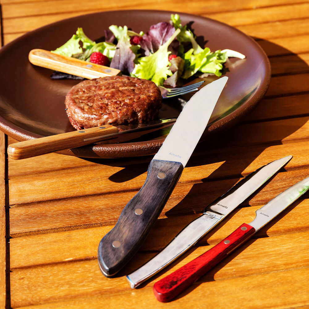 Knife for Chops Amefa Brasero Metal Brown 24 cm 12 Units (Pack 12x)