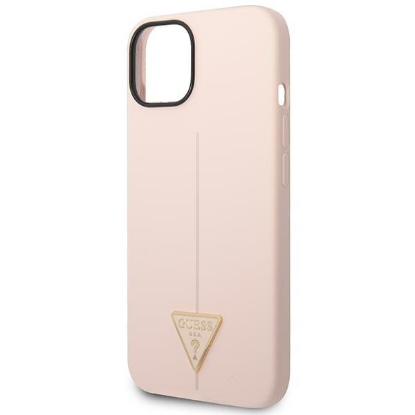Guess GUHCP14MSLTGP Apple iPhone 14 Plus pink hardcase Silicone Triangle