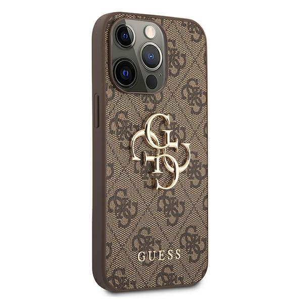 Guess GUHCP13X4GMGBR Apple iPhone 13 Pro Max brown hardcase 4G Big Metal Logo