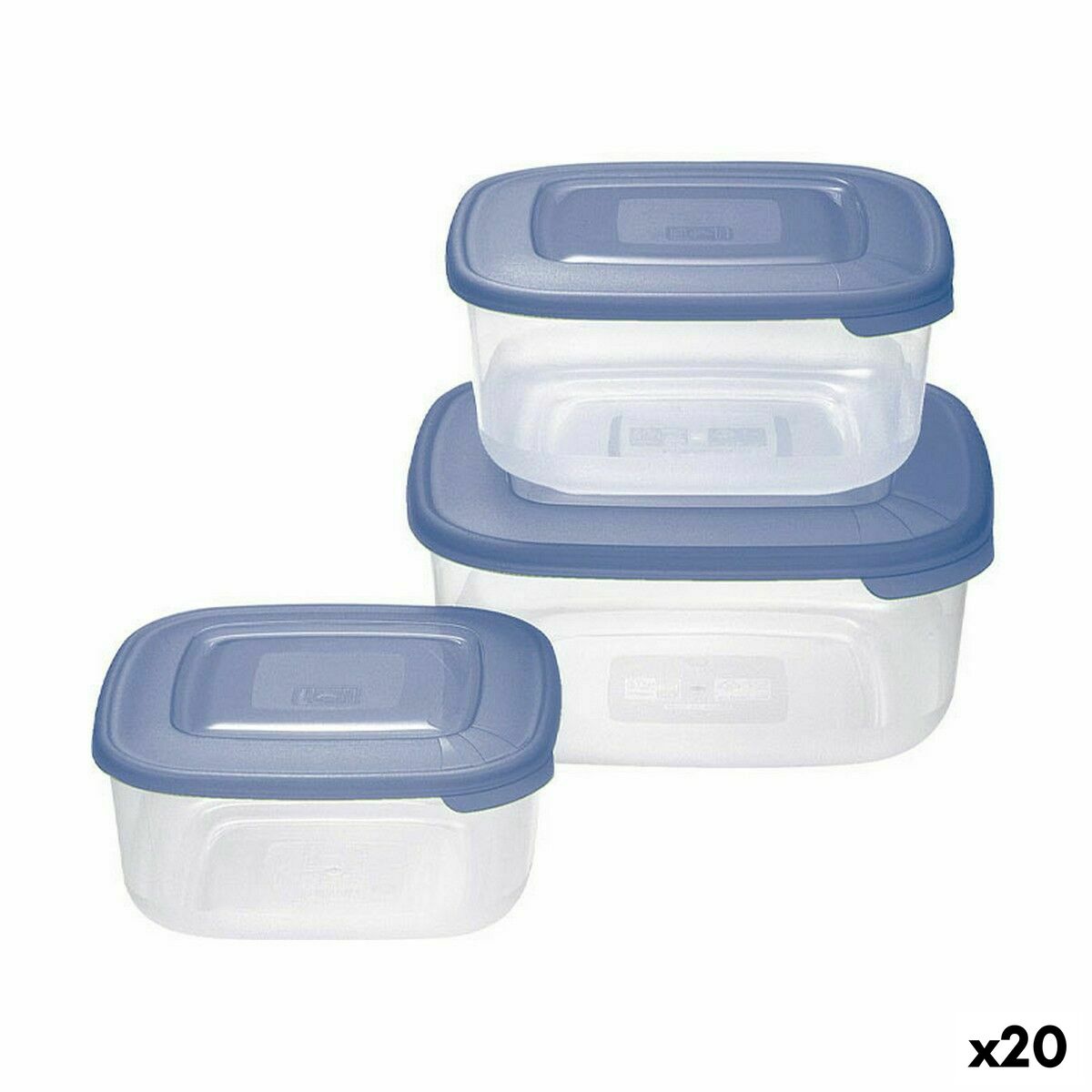 Set of lunch boxes Tontarelli Squared 3 Pieces (20 Units) Set of lunch boxes Tontarelli Squared 3 Pieces (20 Units)
