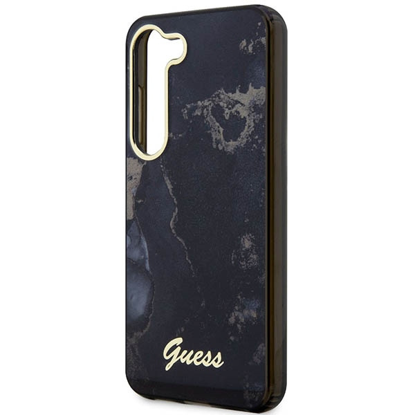 Guess GUHCS23MHTMRSK Samsung Galaxy S23+ Plus black hardcase Golden Marble Collection