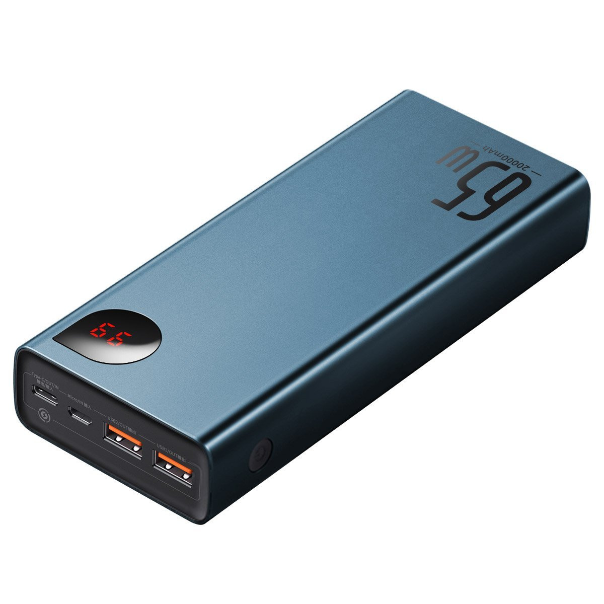 Baseus Adaman Metal Power Bank 20000mAh PD QC 3.0 65W 2xUSB + USB-C + micro USB (Blue)