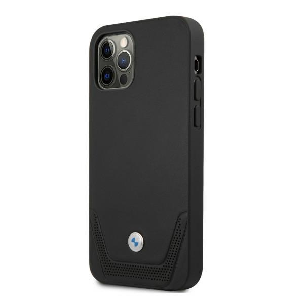 BMW BMHCP12MRSWPK Apple iPhone 12/12 Pro black hardcase Leather Perforate