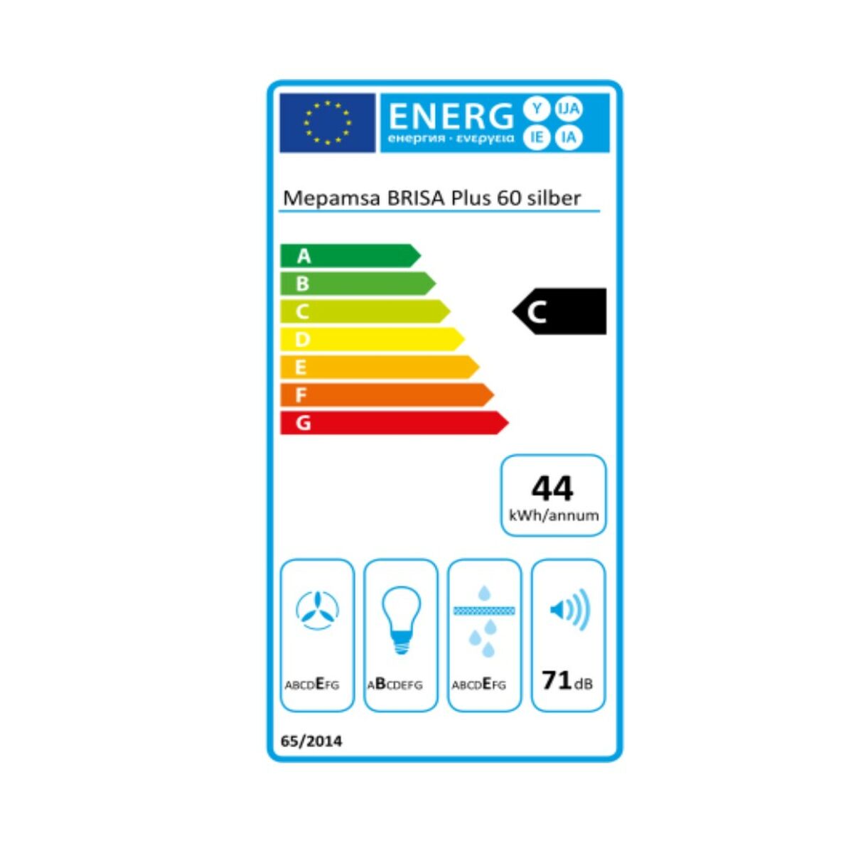 Conventional Hood Mepamsa Brisa Plus 60X 60 cm 180 m³/h C Acero inoxidable