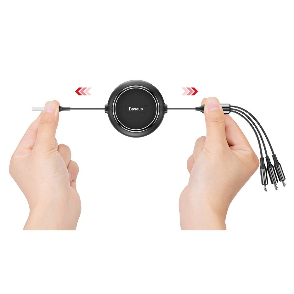 Baseus Golden Loop 3in1 USB-A/microUSB - Lightning - USB-C Cable 3.5A 35cm-120cm black