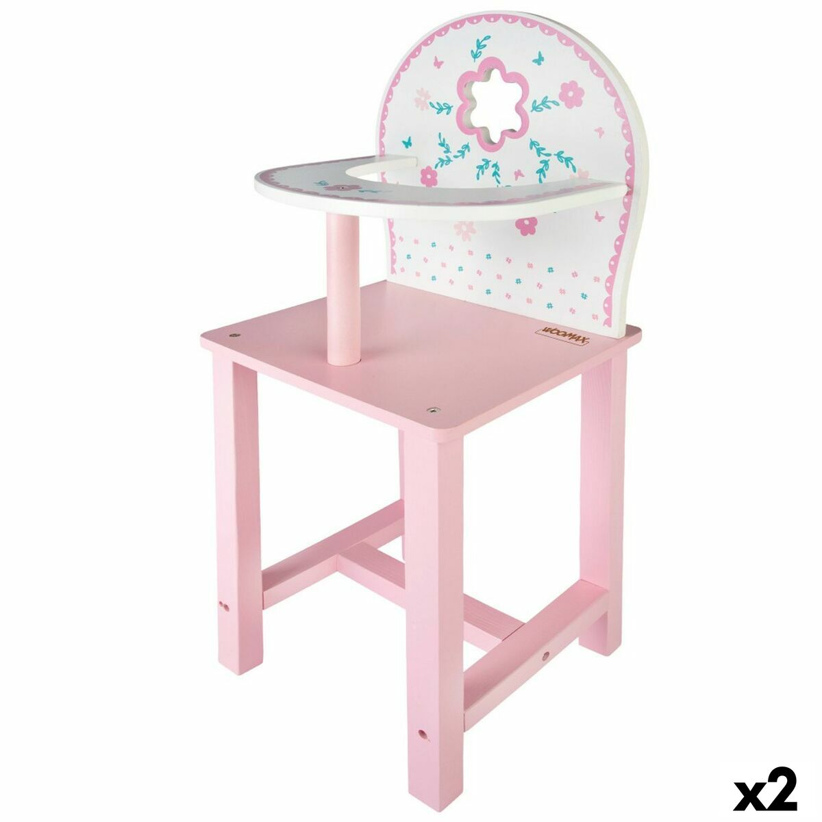 Hochstuhl Woomax Rosa Weiß Puppen 2 Stück