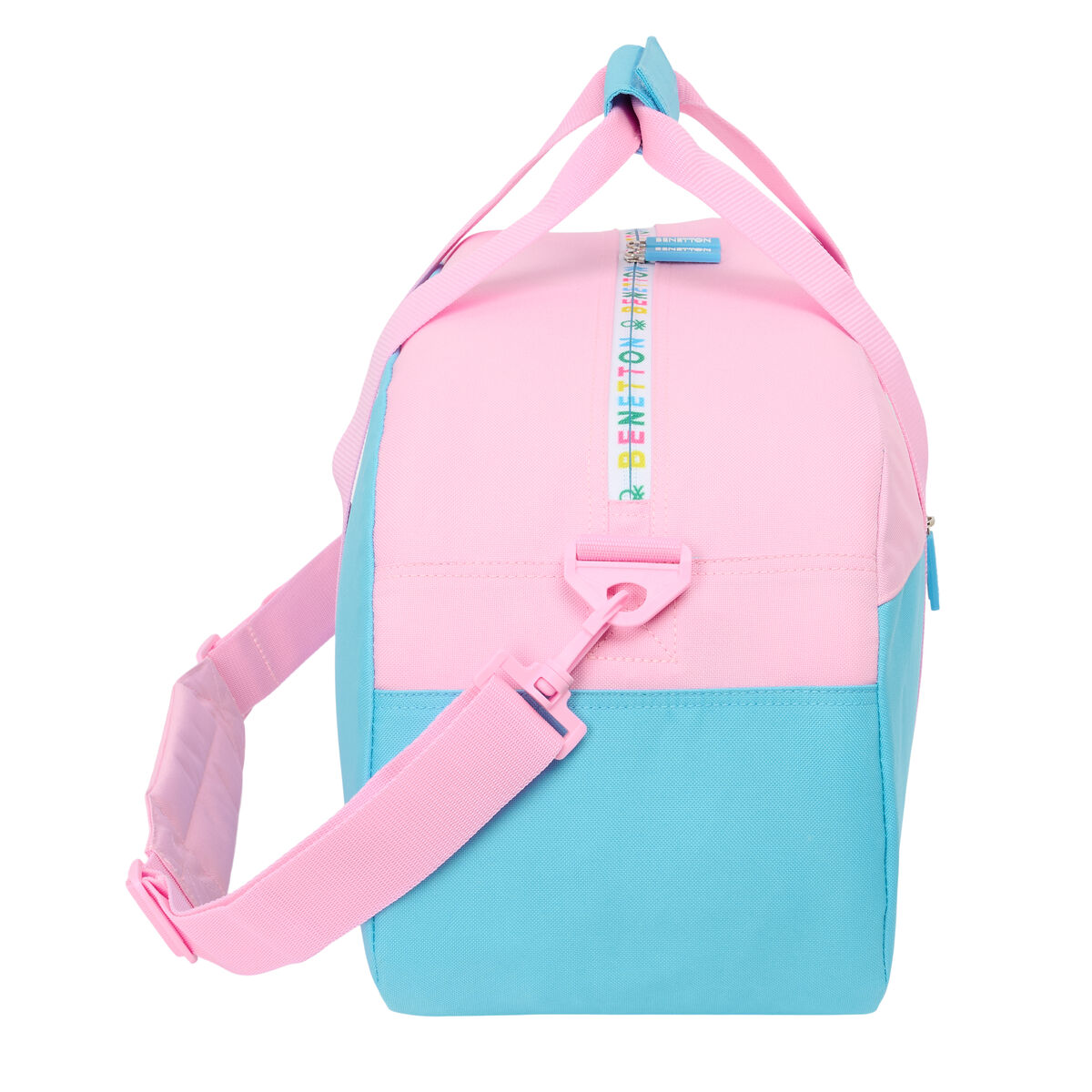 Sports bag Benetton Unique Pink Turquoise 50 x 26 x 20 cm