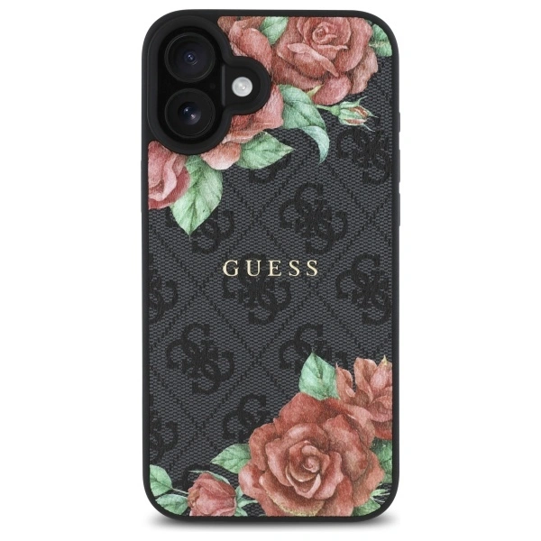 Guess GUHMP16SP4ROPEMCK Apple iPhone 16 hardcase 4G Flowers Print MagSafe black