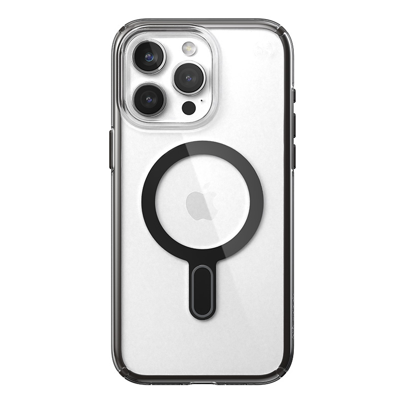 Speck Presidio Perfect-Clear ClickLock MagSafe Apple iPhone 15 Pro Max (Clear/Frosted Black/Slate Grey)