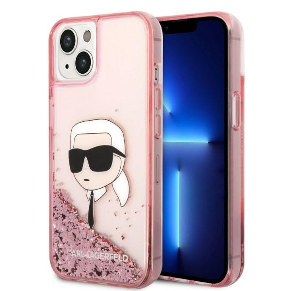Karl Lagerfeld KLHCP14MLNKHCP Apple iPhone 14 Plus pink hardcase Glitter Karl Head