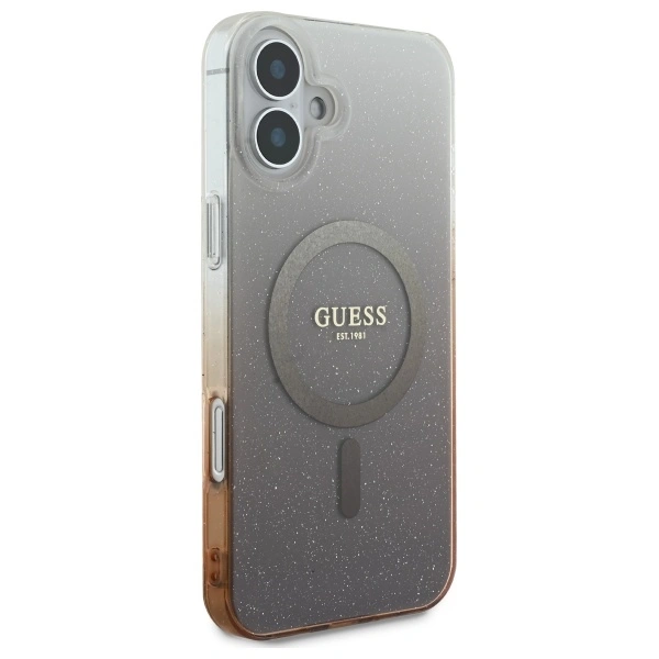 Guess GUHMP16MHGRCELW Apple iPhone 16 Plus hardcase IML Glitter Gradient MagSafe brown