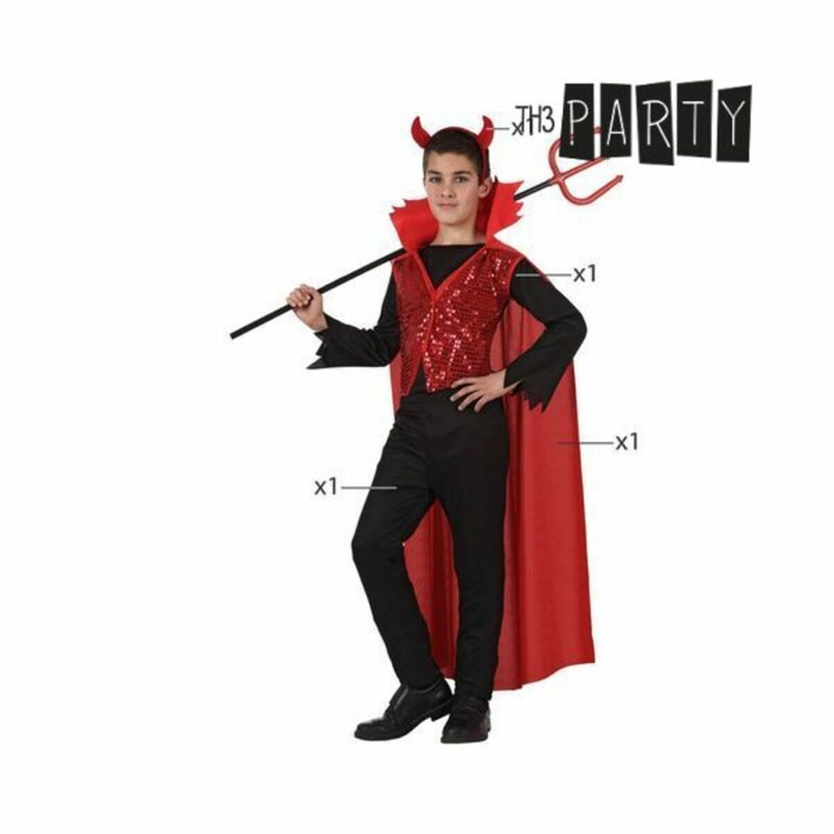 Costume for Children Th3 Party 5261 Multicolour Male Demon 3-4 Years
