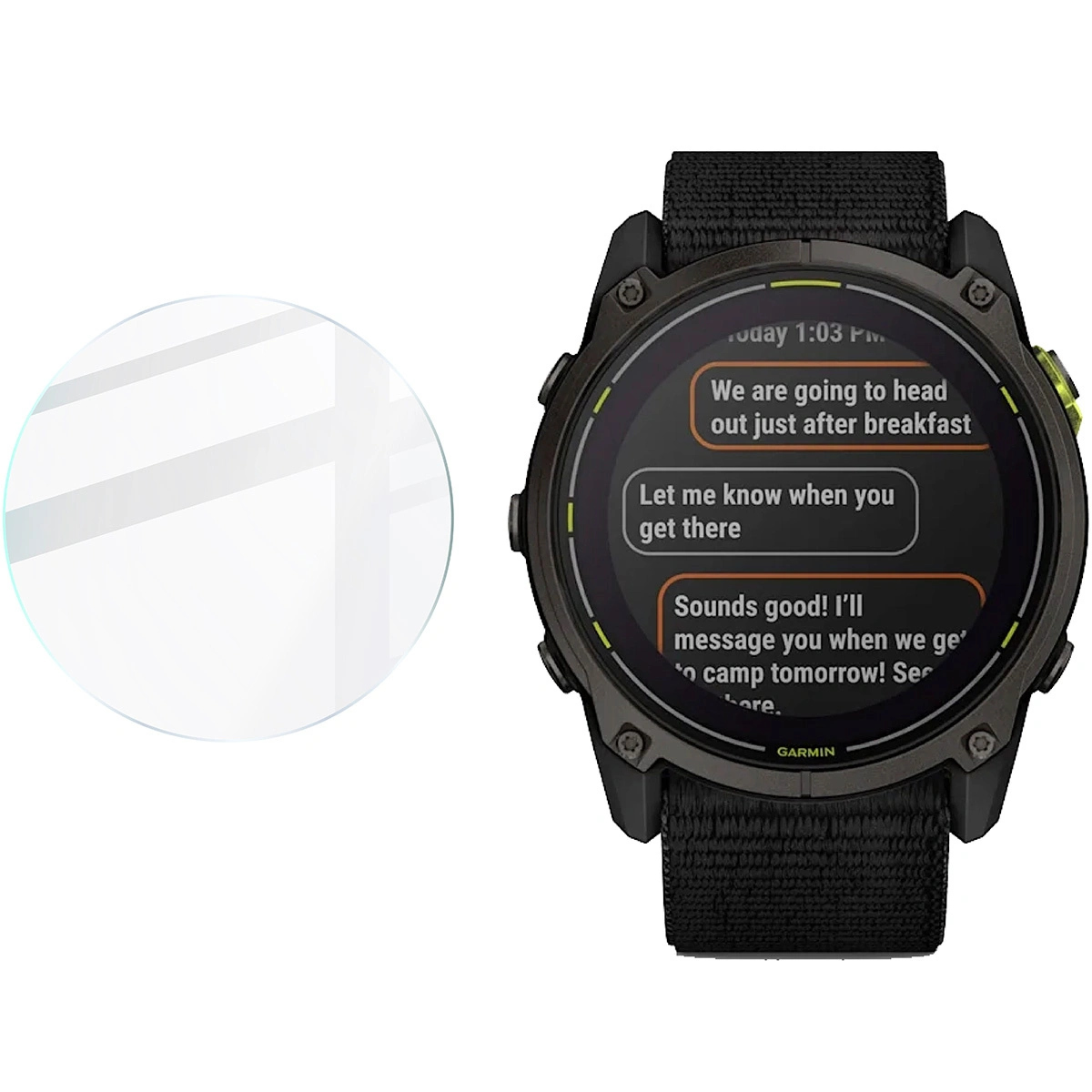 Bizon Glass Watch Clear Garmin Enduro 3
