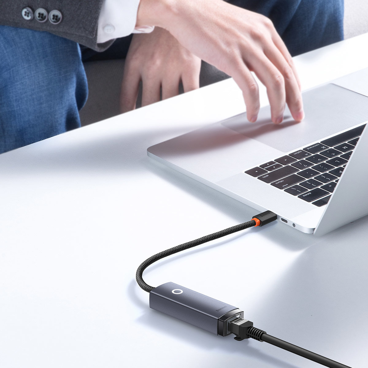 Baseus Lite Series USB Type C adapter - RJ45 LAN socket 1000Mbps black
