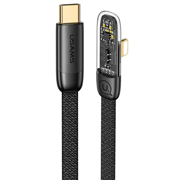 USAMS Cable USB-C/Lightning PD 20W Iceflake Series 1,2m black SJ583USB01 (US-SJ583)