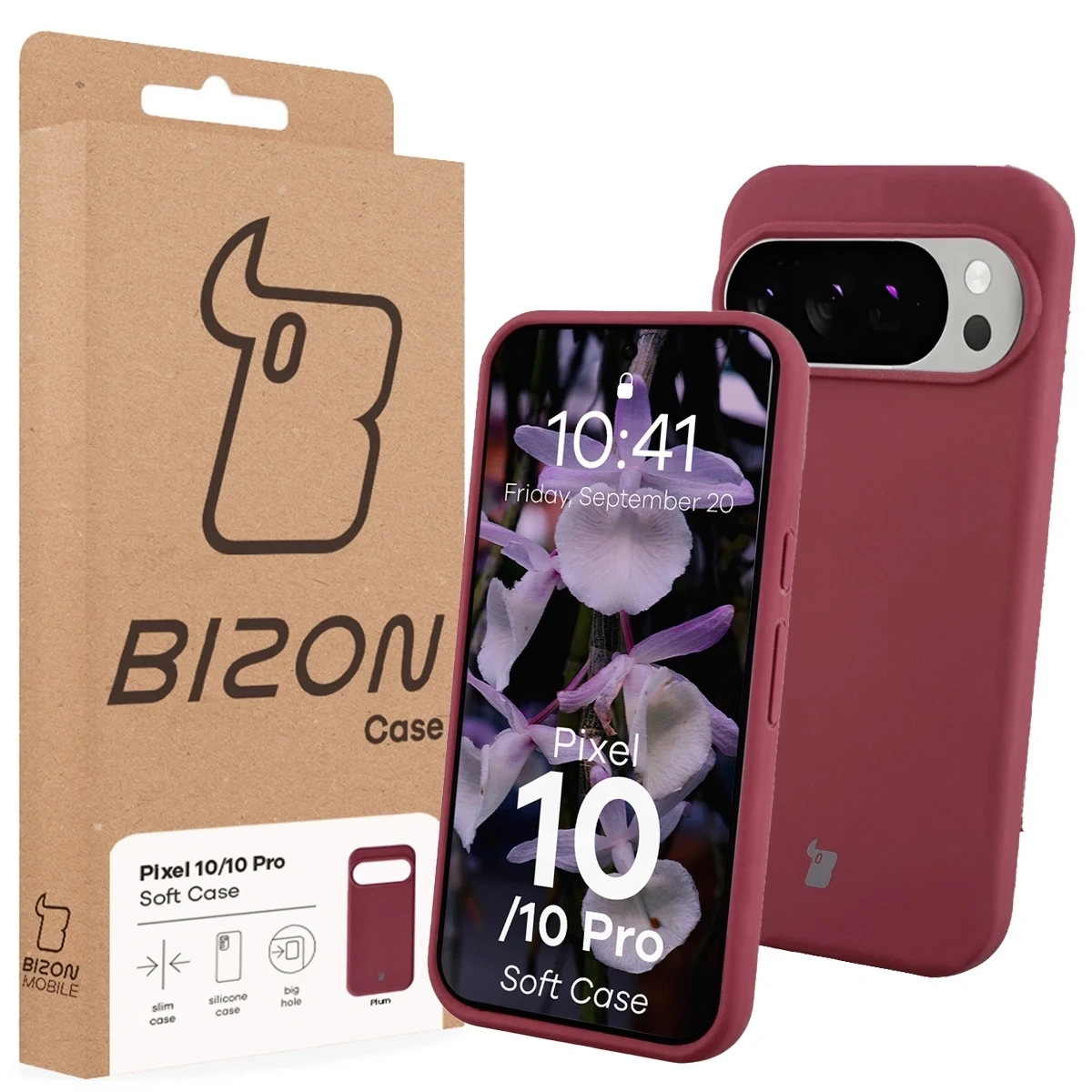 Silikonowe etui Bizon Soft Case do Google Pixel 10 / 10 Pro ciemnofioletowe