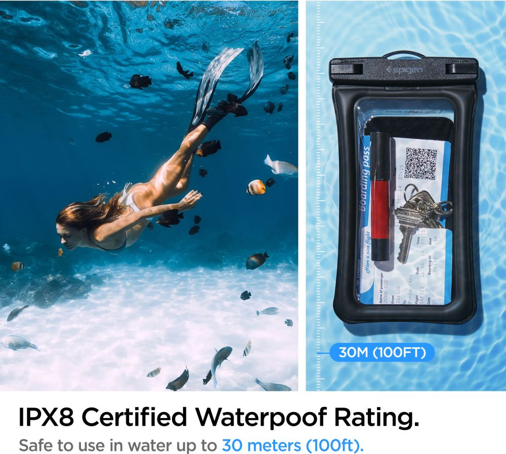 Uniwersalne wodoszczelne etui Spigen A610 Universal Waterproof Float Case Black [2 PACK]