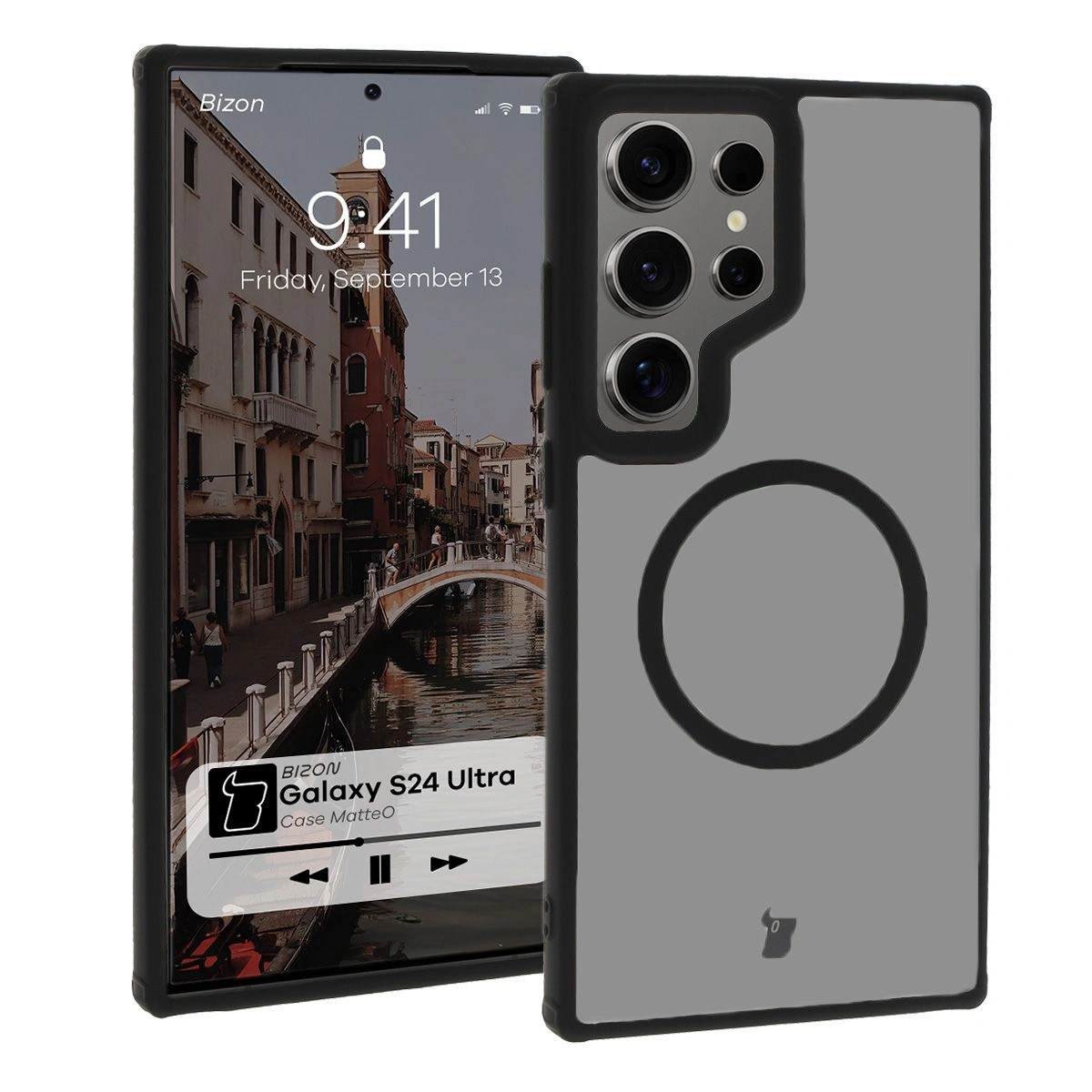 Bizon Case MatteO Samsung Galaxy S24 Ultra transparent with black frame
