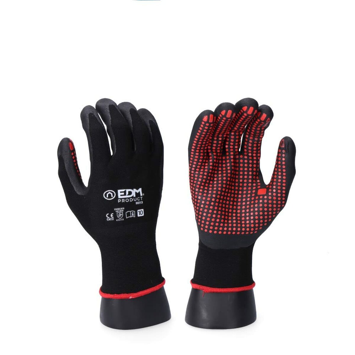 Work Gloves EDM Metal Nylon Nitrile Industrial Black Lycra