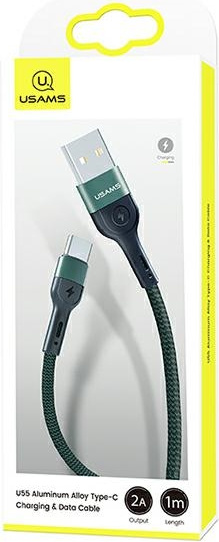 USAMS Nylon Cable U55 2A USB-C U55 green 1m SJ449USBSG02 (US-SJ449)