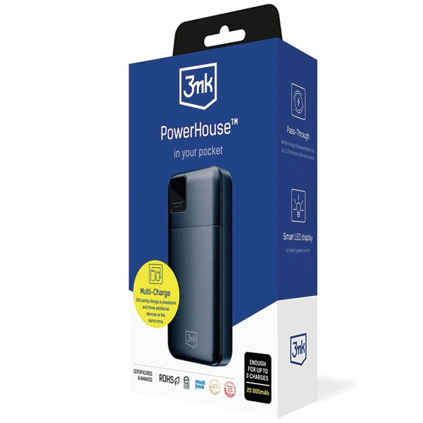 3MK PowerHouse powerbank 20000mAh Multi Charge, QC, PD, Pass-Through