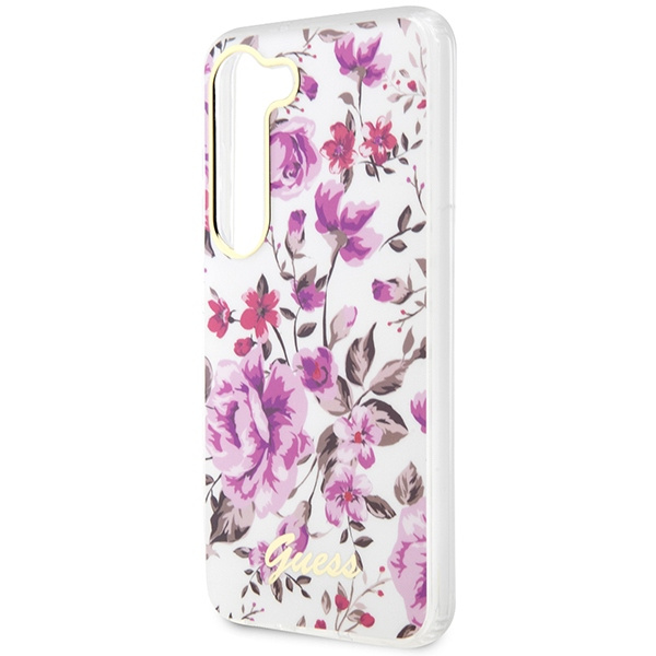 Guess GUHCS23SHCFWST Samsung Galaxy S23 white hardcase Flower Collection