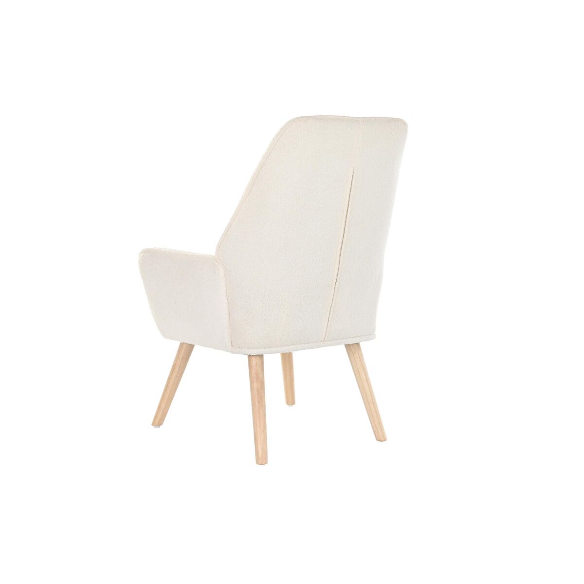 Armchair DKD Home Decor Natural Wood Polyester Cream (65 x 75 x 96 cm)