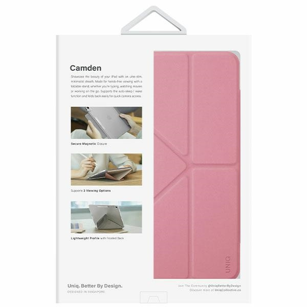 UNIQ Camden Apple iPad 10.9 2022 (10. generacji) rouge pink Antimicrobial
