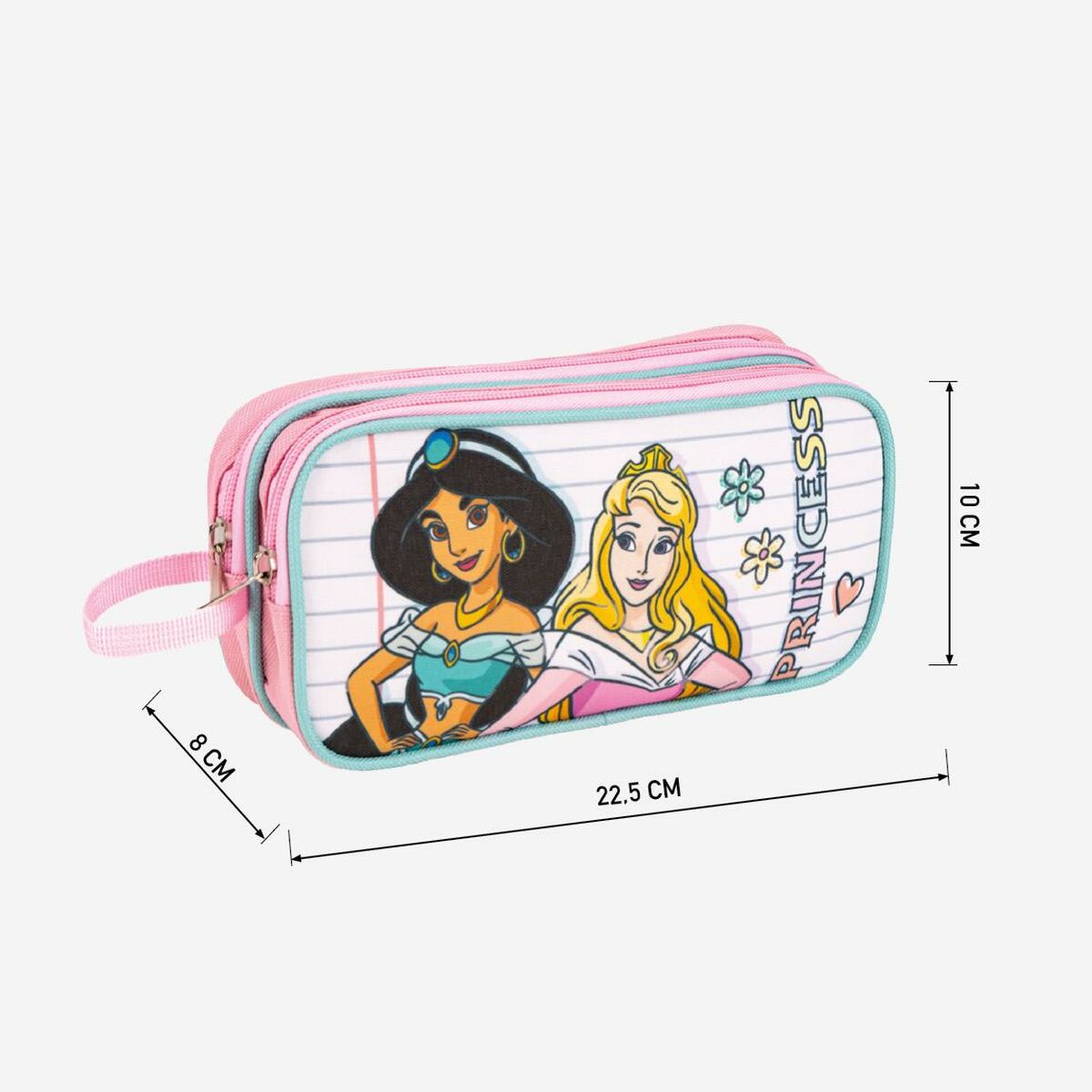 Zweifaches Mehrzweck-Etui Princesses Disney 22,5 x 8 x 10 cm Rosa