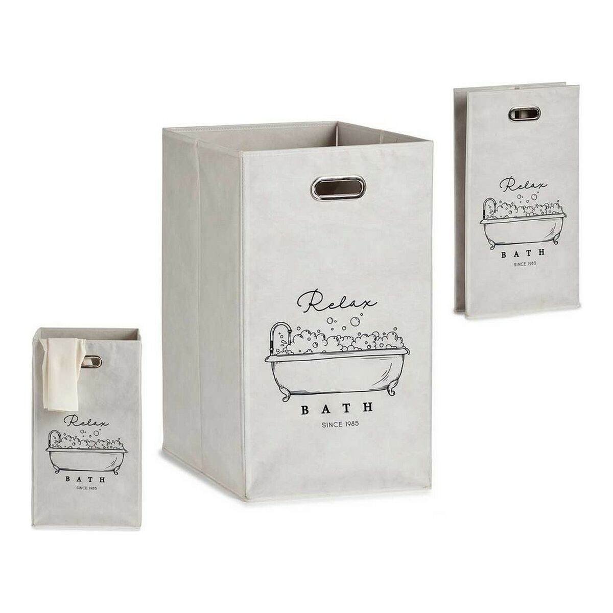 Basket Relax Bath Foldable 35 x 57 x 35 cm White 60 L Cardboard