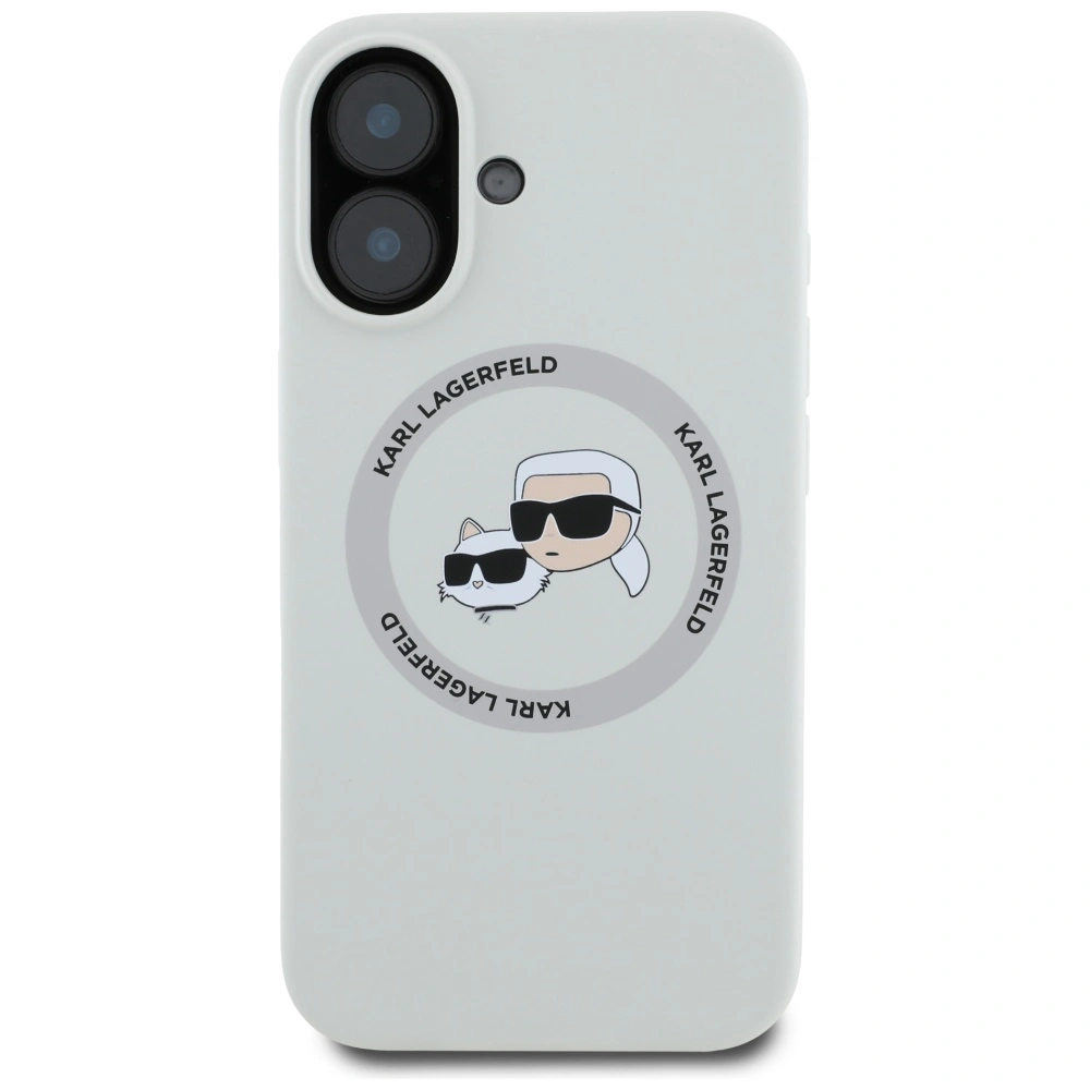 Karl Lagerfeld Silicone Double Heads And Circle MagSafe Apple iPhone 16 beige