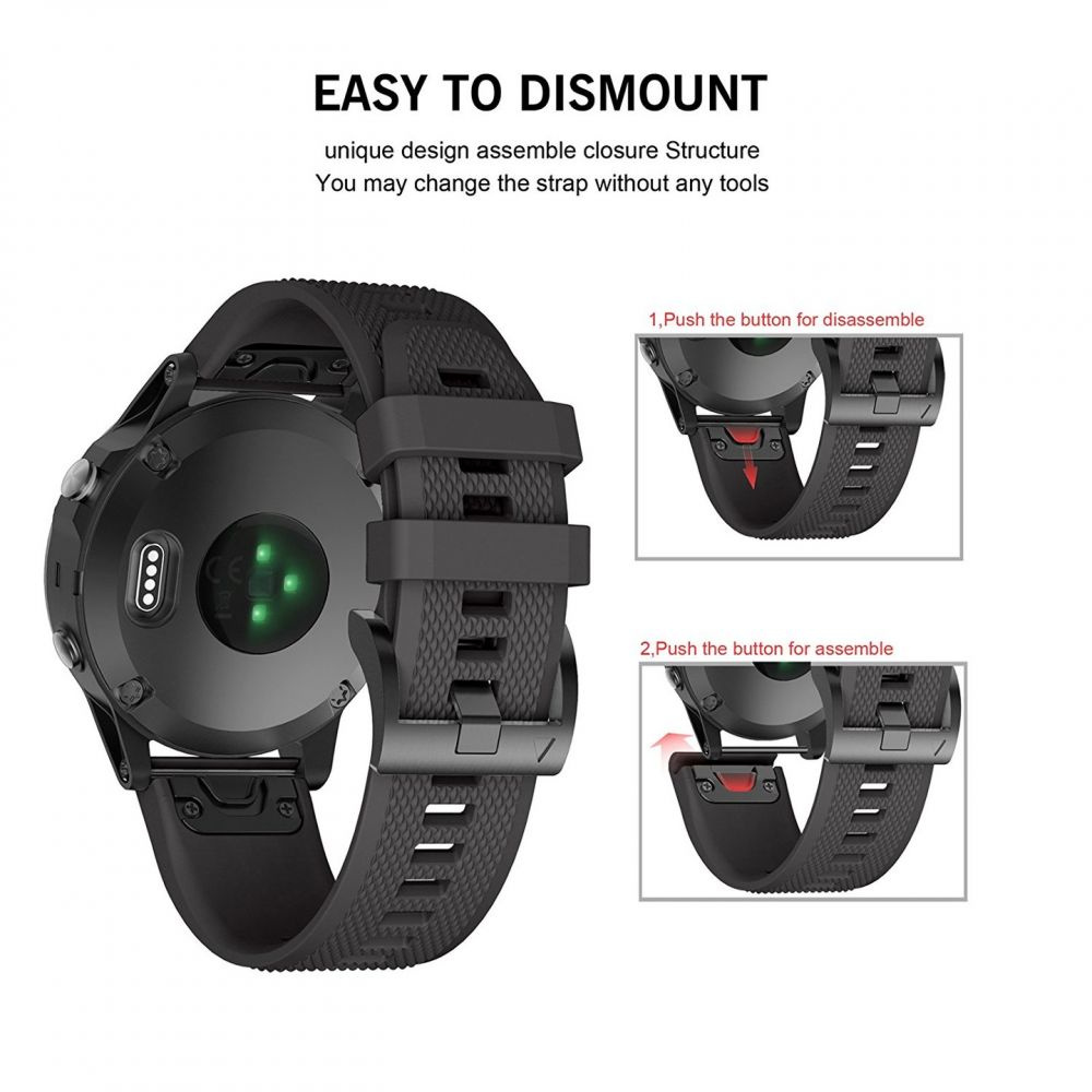 Tech-protect Smooth Garmin Fenix 3/3 HR/5X/5X Plus/6X/6X Pro/7X Black