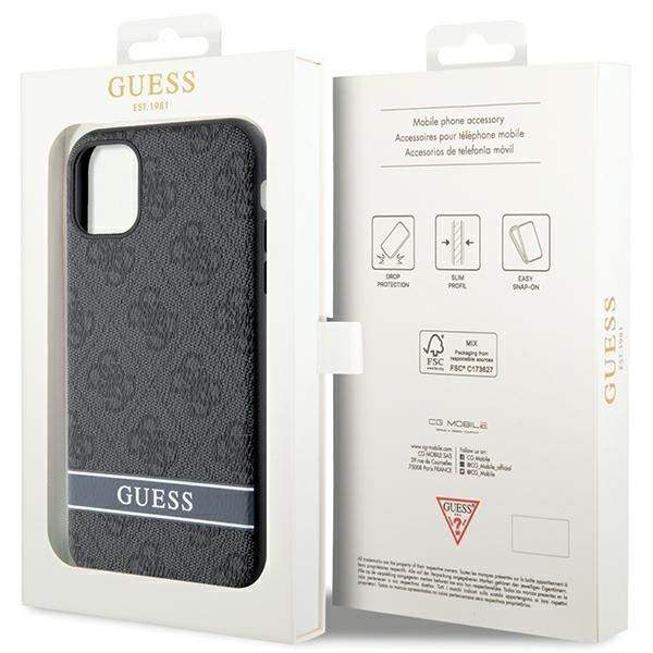 Guess GUHCN61P4SNK Apple iPhone 11/XR gray hardcase 4G Stripe