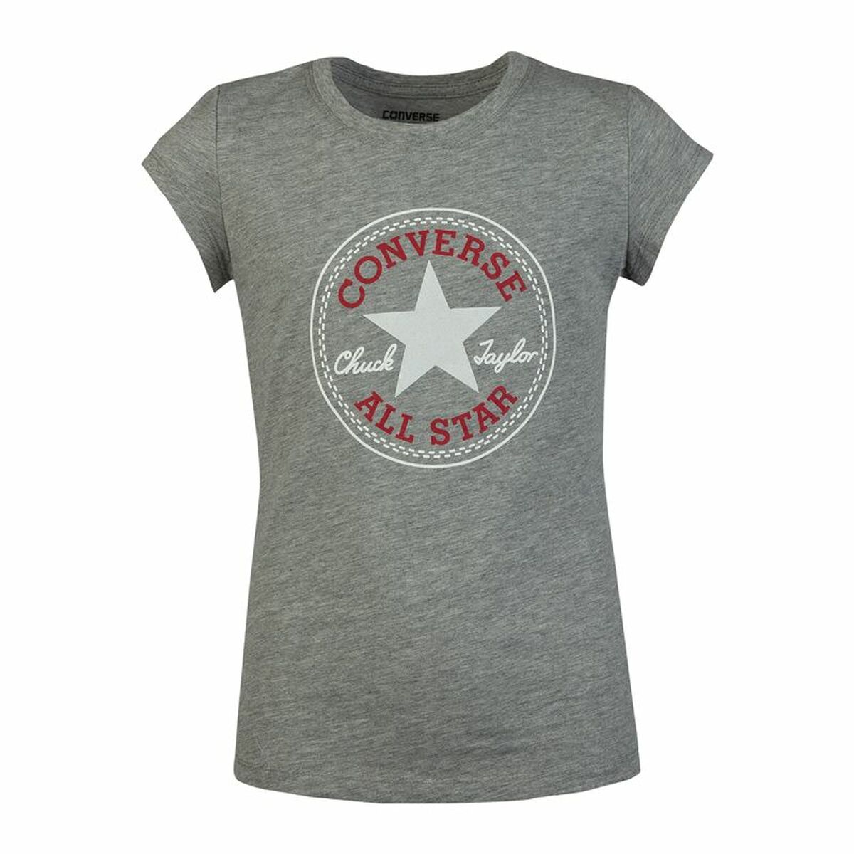 Child's Short Sleeve T-Shirt Converse Timeless Chuck Patch G Grey 100% cotton