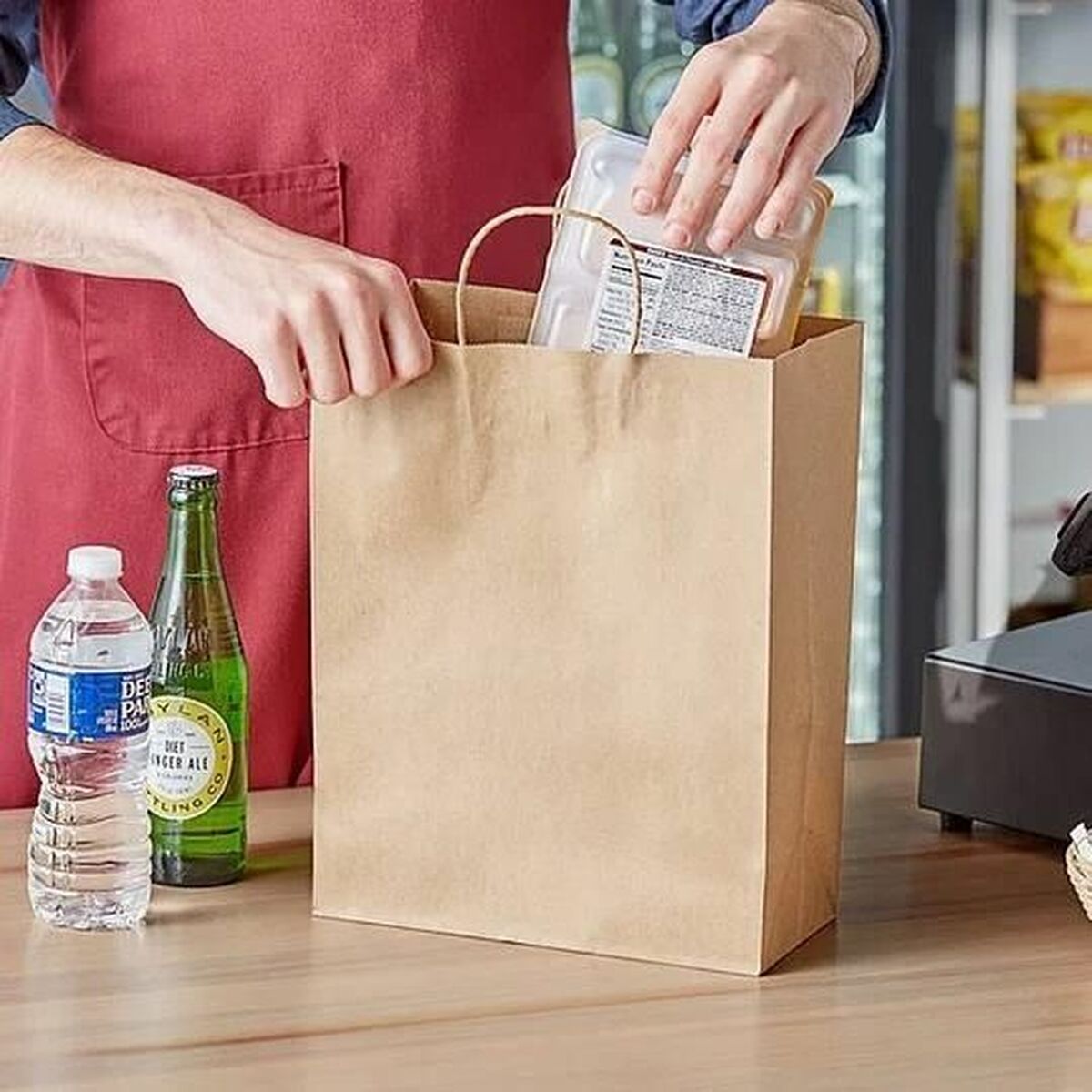 Paper Bag Algon Kraft 26 x 14 x 31 cm (24 Units) Paper Bag Algon Kraft 26 x 14 x 31 cm (24 Units)